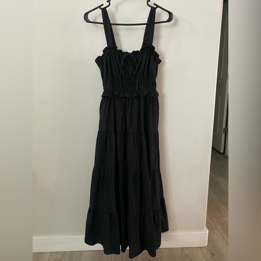 Jcrew tiered ruffle midi dress